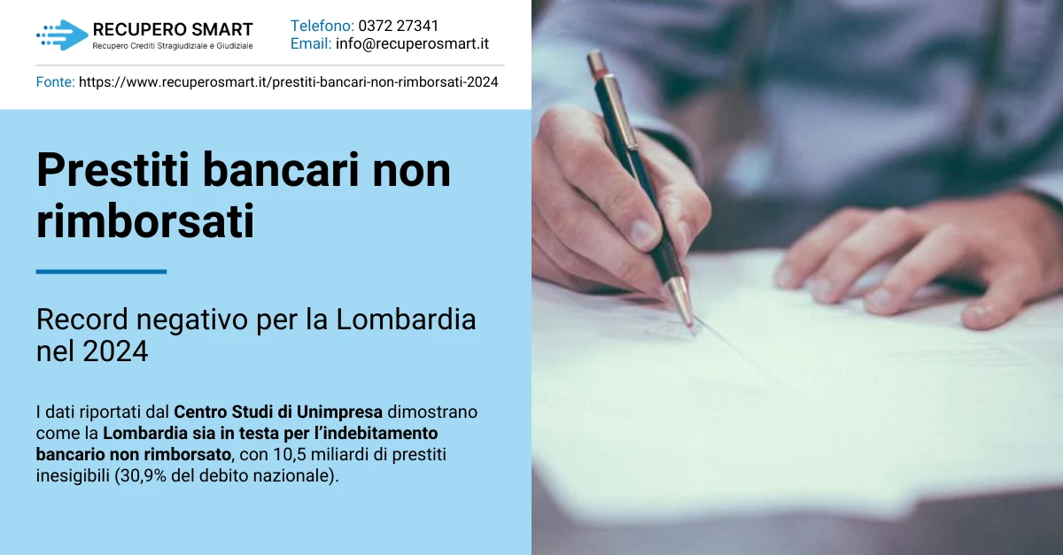 Prestiti bancari non rimborsati: è record in Lombardia - Recupero Smart